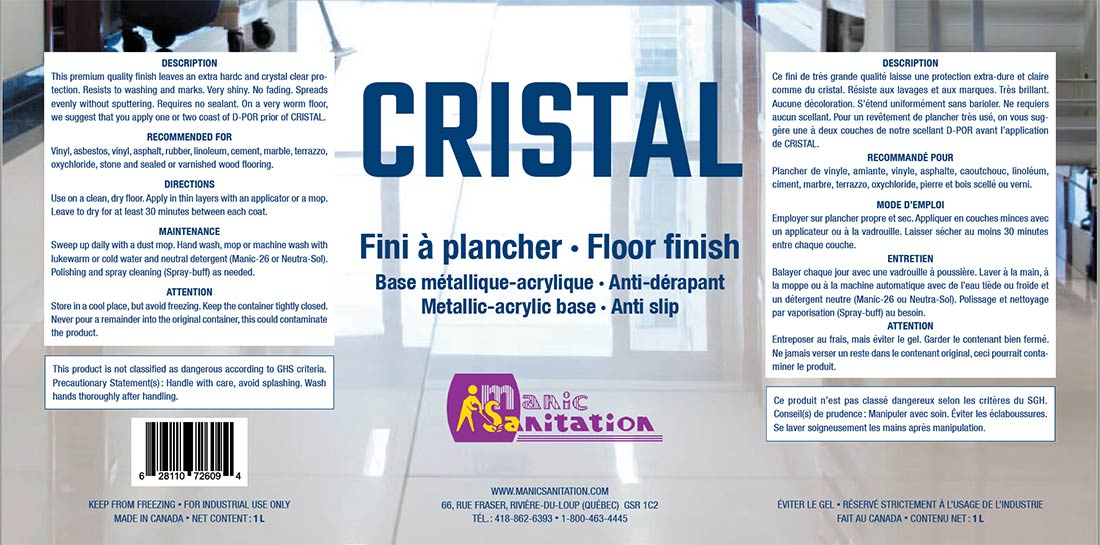 cristal étiquette
