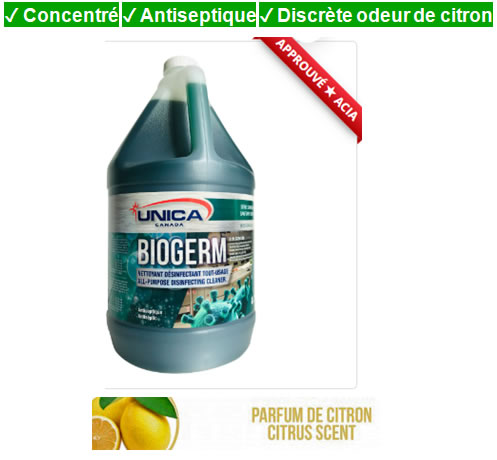 Nettoyants - Désinfectants Biogerm - DIN 02251388 Unica
