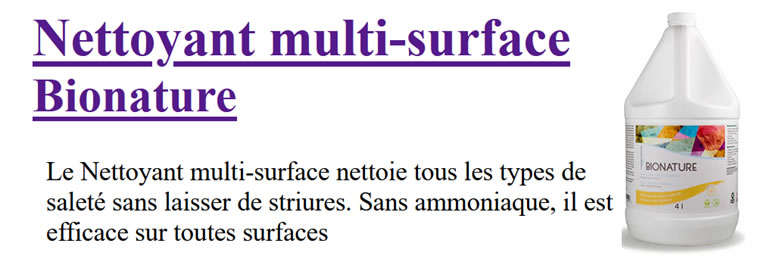 Nettoyant multi-surface Bionature