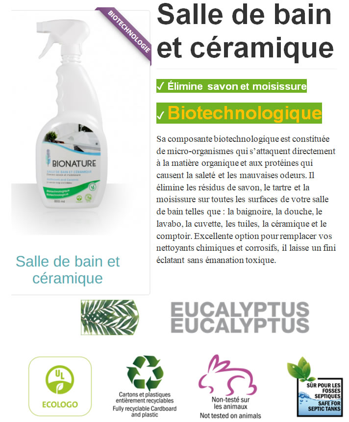 Nettoyant Salle de bain et céramique